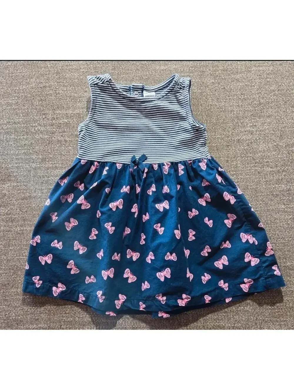Carter's Butterfly Dress 18 Months Navy Pink Sleeveless #1097
